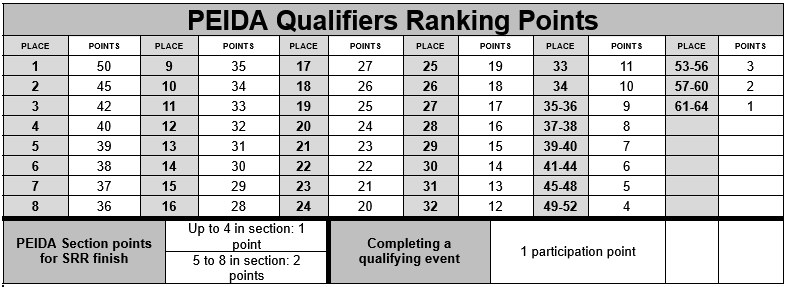 PEI Darts Qualifier Points